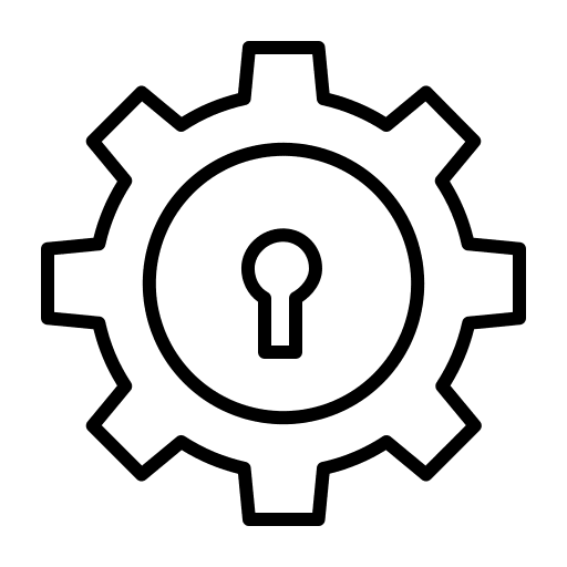 Lock configuration cogwheel lock icon