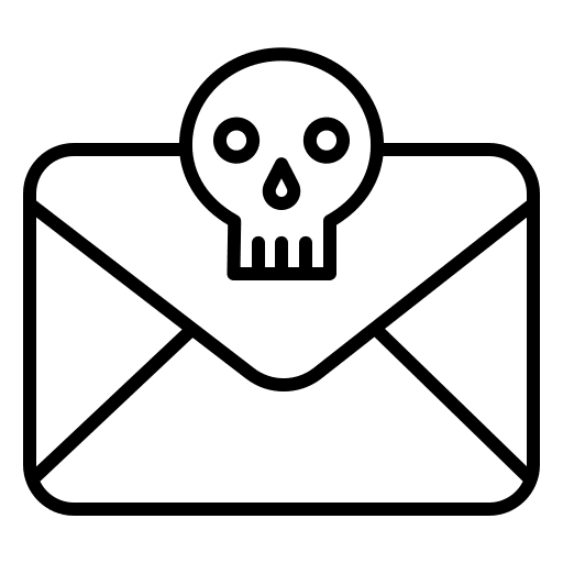 Malware envelope email message icon