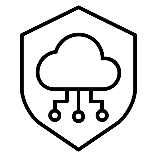 Shield cloud server interface computer icon