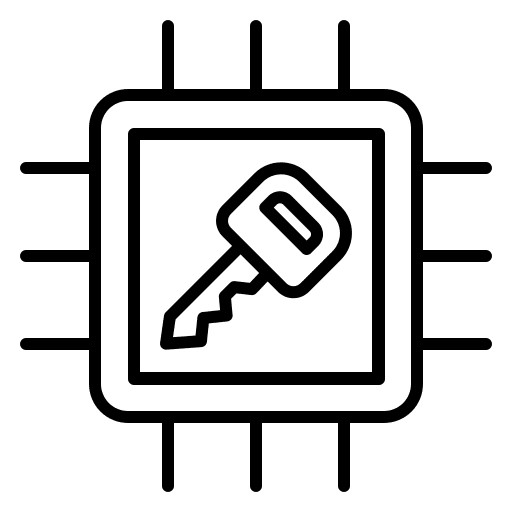 Chip processor cpu security icon