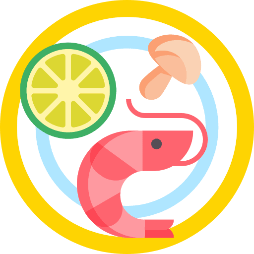 Dish meal mushroom shrimp icon