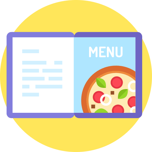 Menu pizza meal brochure icon