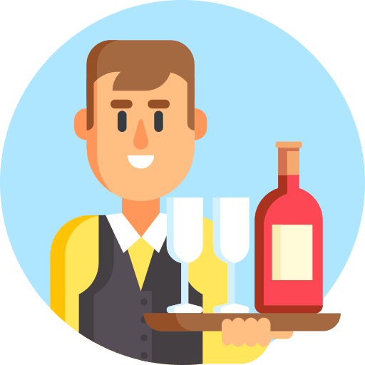 Waiter servant hospitality professions and jobs icon