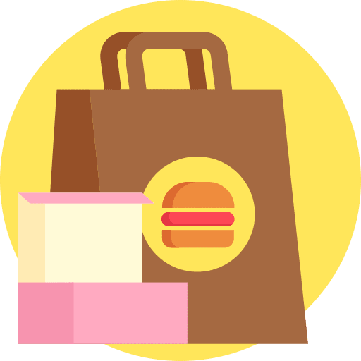Takeaway food and restaurant bag drink icon Takeaway food and restaurant bag drink icon