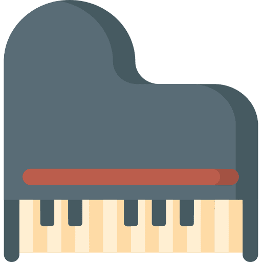 Grand piano music and multimedia musical instrument orchestra icon