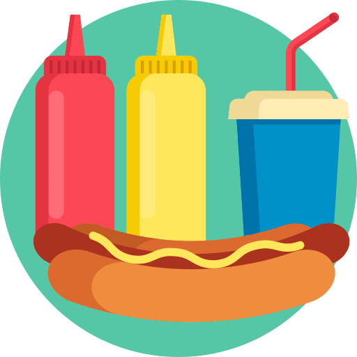 Hot dog food and restaurant fast food junk food icon Hot dog food and restaurant fast food junk food icon