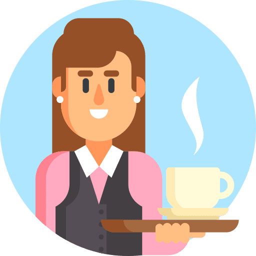 Waiter coffee shop bartender professions and jobs icon Waiter coffee shop bartender professions and jobs icon