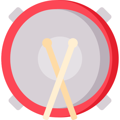 Drum music and multimedia drumsticks drum icon Drum music and multimedia drumsticks drum icon