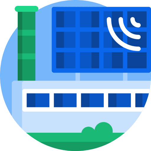 Factory power plant industrial ecology icon