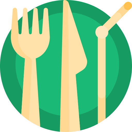 Reusable straw reusable fork icon