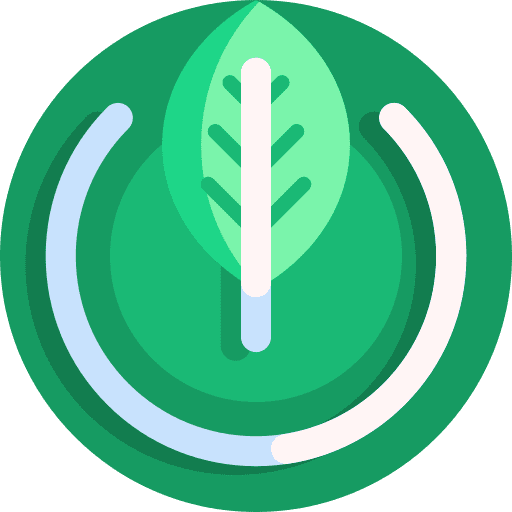 Green energy gear leaf ecologic icon