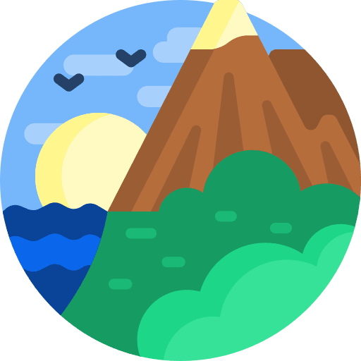Nature sea mountain island icon Nature sea mountain island icon