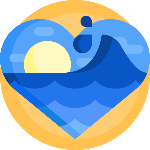 Ocean sun heart love icon Ocean sun heart love icon