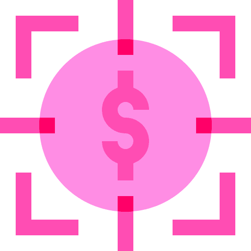 Target objective coin money icon Target objective coin money icon