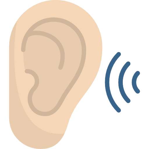 Ear perception body auditory icon