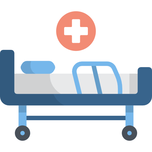 Hospital bed medical healthcare clinic icon