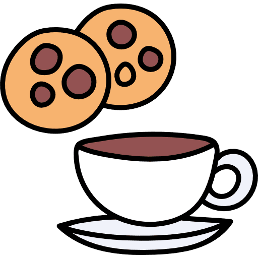 Coffee mug tea cup cookie icon