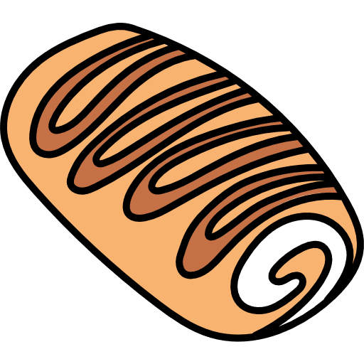Roll cake dessert sweet cake icon