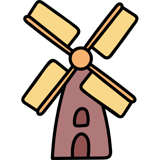 Windmill architecture and city ecological ecology icon