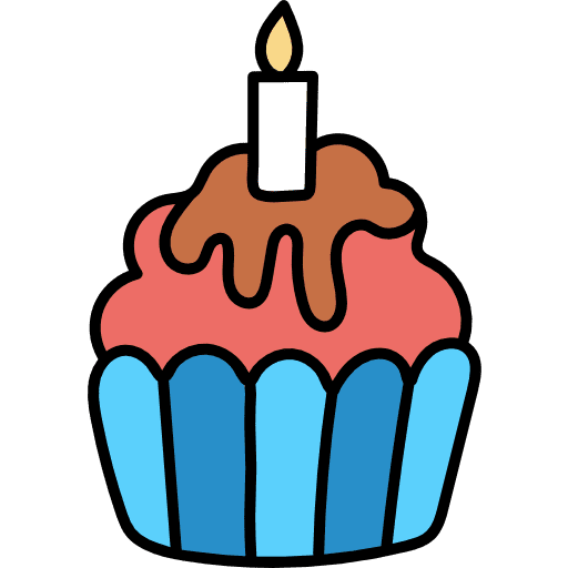 Cupcake muffin birthday and party bakery icon