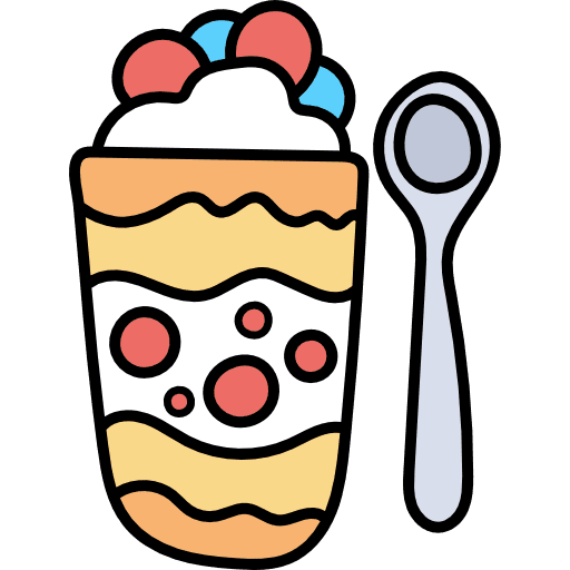 Pudding spoon food and restaurant gelatine icon