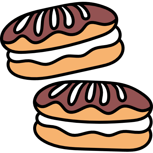 Eclair bakery sweet cream icon