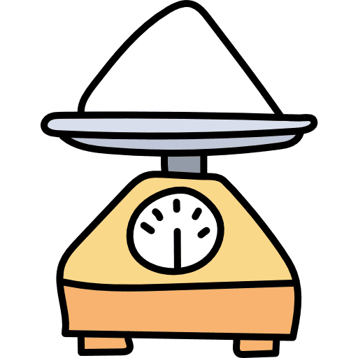 Scale food and restaurant kitchen pack balance icon