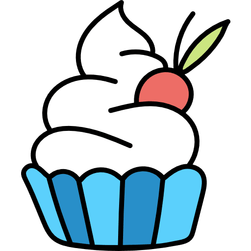 Cupcake baked strawberry dessert icon