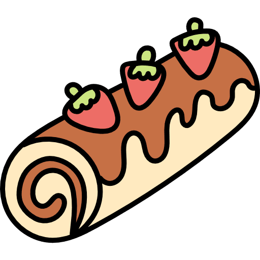 Roll cake food and restaurant dessert roll cake icon
