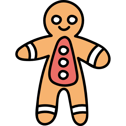 Gingerbread cookie food and restaurant dessert icon