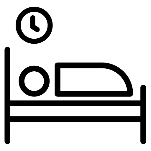Bedroom comfortable person time icon