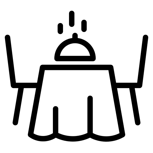 Restaurant dinner table travel furniture icon