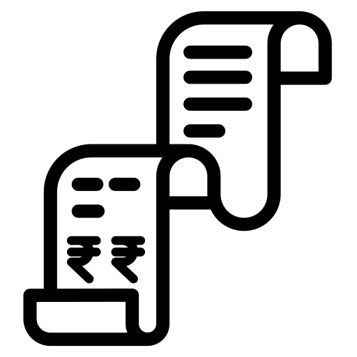 Bill business and finance files and folders rupees icon