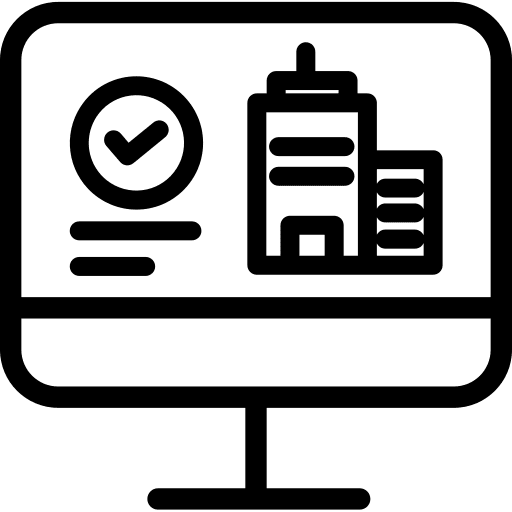 Booking suitcase portfolio book bag icon