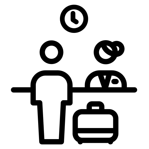Information desk service info clock icon