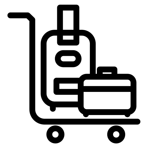 Luggage side view suitcase transport icon