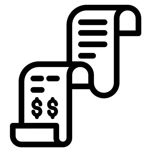 Bill commerce receipt commerce and shopping icon