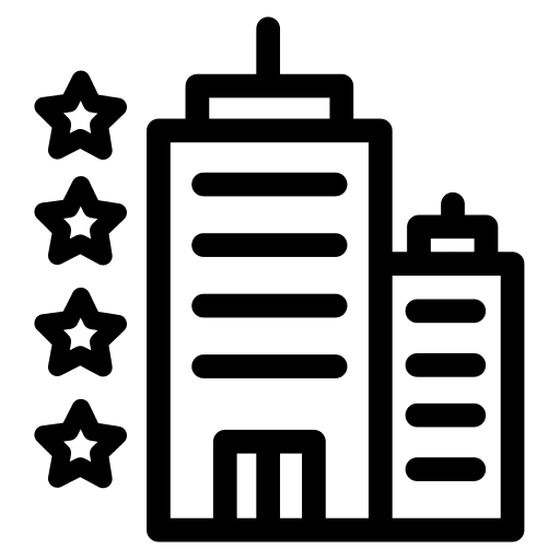 Hotel skyscraper luxury cityscape icon