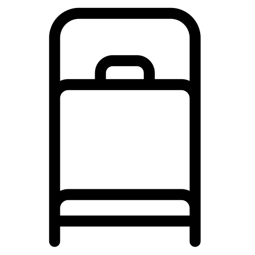 Single bed under buildings single icon