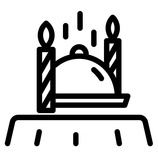 Dinner tray love and romance dinner icon