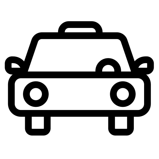 Taxi transport cab front view icon