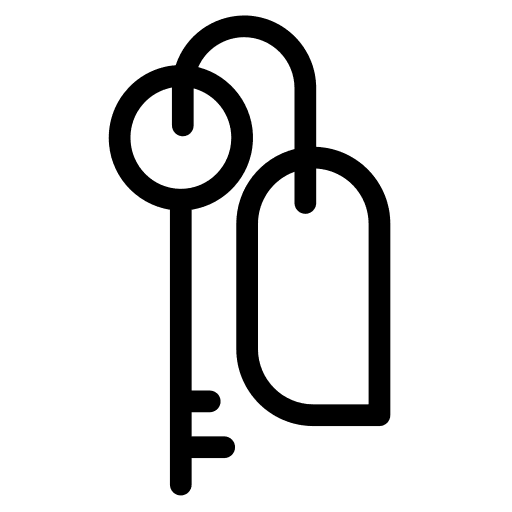 Key ring hotel room key icon