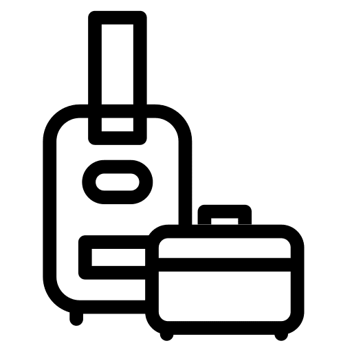 Luggage tools and utensils baggage travelling icon