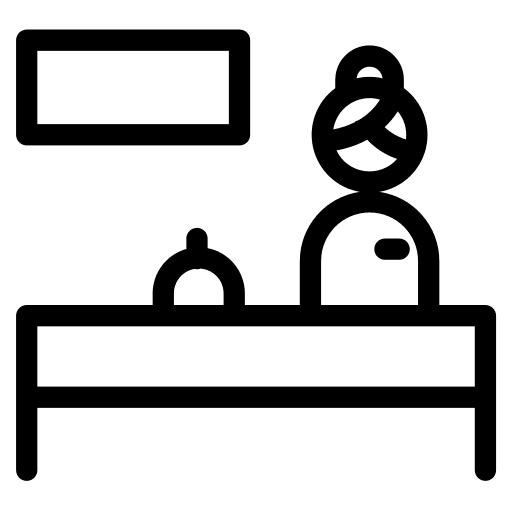 Receptionist profile hotel front desk icon