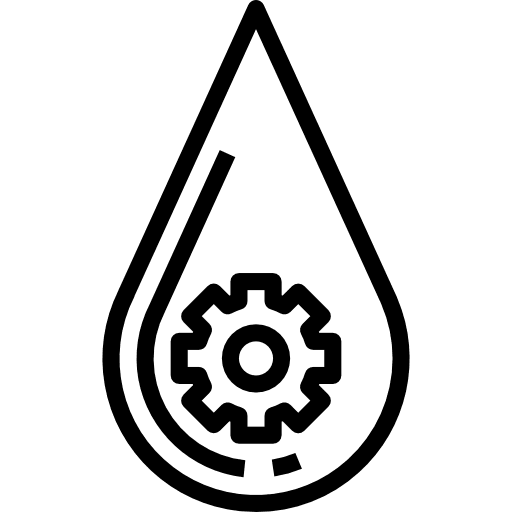 Drop industrial cogwheel configuration icon