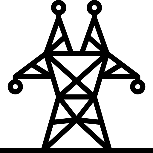 Electric power energy power line communications icon Electric power energy power line communications icon