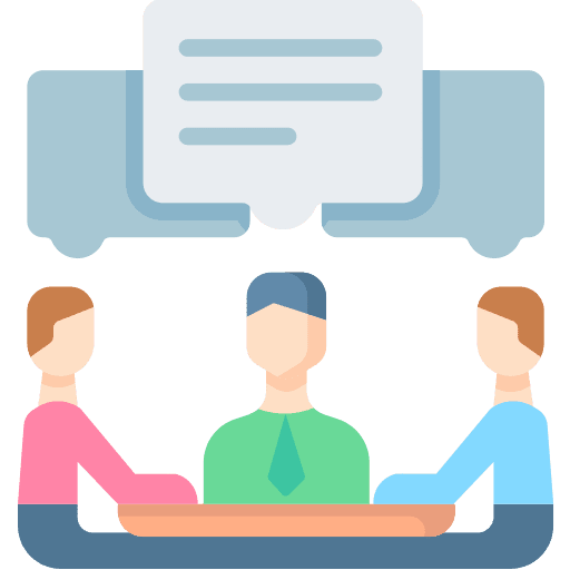 Discussion discuss group meeting conference icon