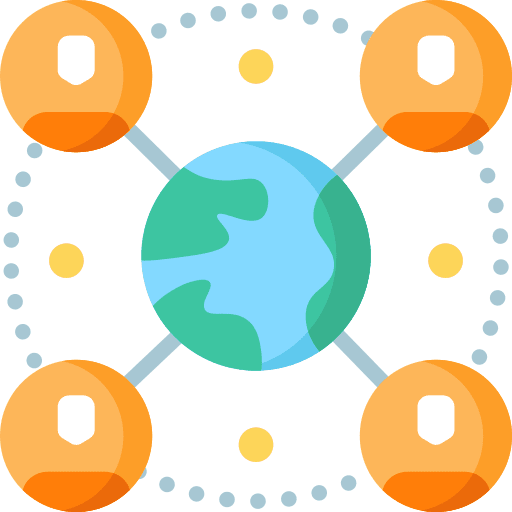 Remote global business and finance working icon Remote global business and finance working icon