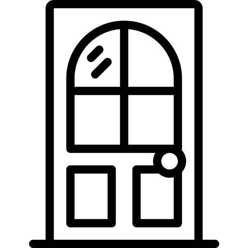 Door construction and tools furniture and household door icon