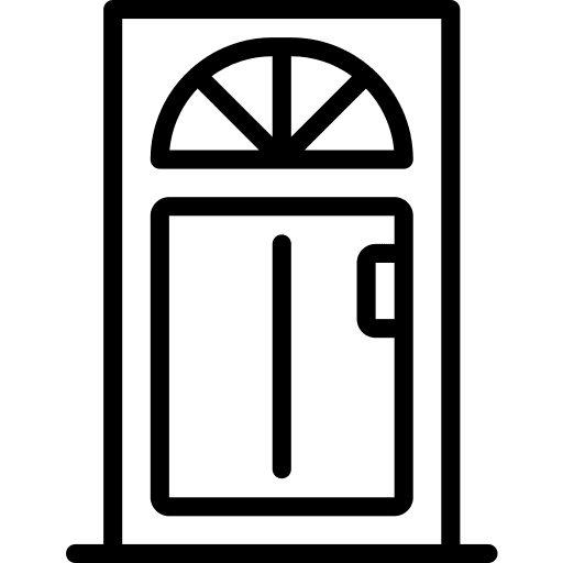 Door furniture and household construction and tools door icon